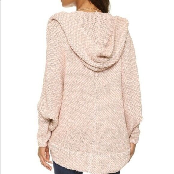 Free People Coco Cocoon Oversized Ivory Combo Hooded Cardigan XS - Picture 2 of 9